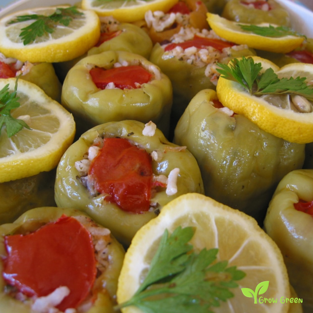 15 seeds Antep Aci Dolma Pepper - CAPSICUM ANNUUM + 5 seeds Sunflower